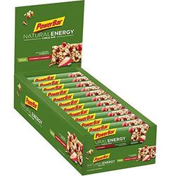 PowerBar Natural Energy Cereal Strawberry & Cranberry 24x40g - Barras de Energía de Carbohidratos Veganos + Magnesio