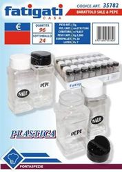 FATIGATI SRL Tarro de plástico Sale-Pimienta 2 unidades 35782, como en la foto