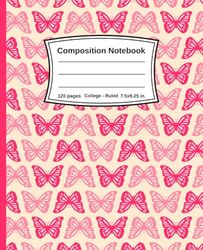 Composition Notebook: Pink Disco Cowgirl Pattern | College Ruled Notebook | Kawaii Vintage Aesthetic Lined Journal For Kids & Teens