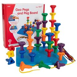EDX Education 75112 Childrens Giant Geo Pegs and Board Set