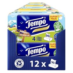 Tempo Caixa aromática de edição limitada, 6 x 2 caixas com 90 toalhitas cada, aveludada, macia, lavável na máquina e biodegradável