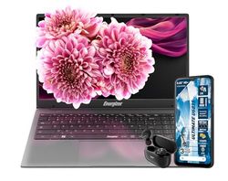 Energizer GIGAPACK EnergyBook 15 + tel U683S + écouteurs sans Fils Ordinateur Portable 15,6'' HD+, PC Portable Intel Celeron, RAM 8 Go, SSD 256 Go, Windows 11, Clavier AZERTY (Français)