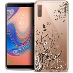 Caseink fodral för Samsung Galaxy A7 (2018) A750 (6) fodral [kristallgel HD mönster kollektion kärlek Saint Valentine design hjärtan blommor - mjuk - ultratunn - tryckt i Frankrike]