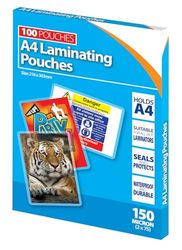 A4 Laminating Pouches, 150 Micron, 216 x 303 mm, Pack of 100