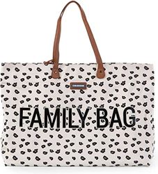 CHILDHOME, Family Bag, skötväska, resväska, weekendväska, stor kapacitet, löstagbar ficka ingår, Leopard