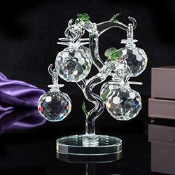 London Boutique - Árbol de Manzana Decorativo (Cristal, 6 Unidades), diseño de Manzanas, Color Azul