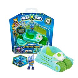 METAZELLS Imc toys Scooter Drone Azzurro + Personaggio Howly S1, Veicolo da collezione che si trasforma in Drone con 1 Personaggio, 1 Carta e 1 Leaflet +3 Anni