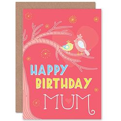 Wee Blue Coo CARD BIRTHDAY HAPPY MUM MOTHER ORNATE BIRDS TREE GIFT