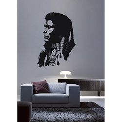 Tatoutex Stickers Profil d'Indien - Argent, L 50cm x H 70cm