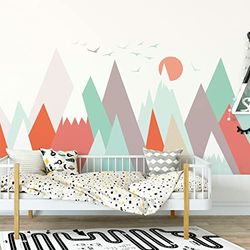 Ambiance Sticker Stickers Enfant Montagnes scandinaves melanika 70 x 105 cm