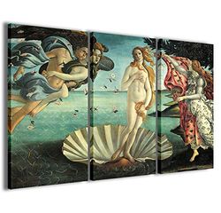 Stampe su Tela Afbeelding Birth_of_Venus Modern canvas uit 3 panelen, reeds ingelijst, canvas, klaar om op te hangen, 90 x 60 cm