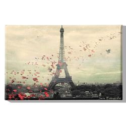 Homemania Eiffelbord Städer och landskap-för vardagsrum, sovrum-flerfärgad, 45 x 3 x 70 cm-HM20KNV45x70-280, polyester, trä