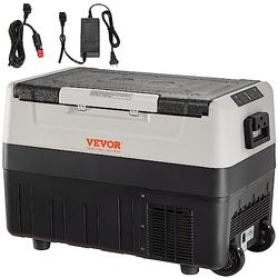 VEVOR Koelkast voor auto, 55 l, draagbare koelcompressor, met dubbele zones, voor camping, met handvat en wielen, 0,6 kW van -20 °C tot 10 °C, instelbaar, elektrische thermo-koelkast voor vrachtwagens