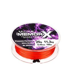 Ultima MemorX Ligne DE PÊCHE en MER Unisex-Adult, Rouge, 25
