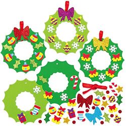 Baker Ross AX504 Foamkransen - Pakket Van 8, Kinderkransring Om Te Ontwerpen En Te Versieren, Ideale Kerstversiering, Ideaal Voor School- En Knutselgroepactiviteiten