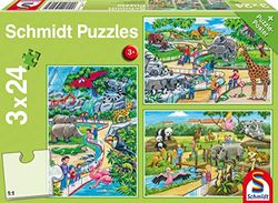 Schmidt - SCH-56218 - Een dagje dierentuin, 3 x 24 stukjes Puzzel - vanaf 3 jaar - dieren puzzel