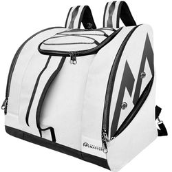 OutdoorMaster Boottas, 50 liter, skischoenen en snowboardlaarzen, uitstekend geschikt voor reizen, met waterdichte buitenkant en onderkant, voor mannen, vrouwen en jongeren, wit