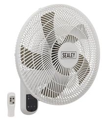 Sealey Wandventilator met 3 instelbare snelheden en inclusief afstandsbediening, 230 V, SWF16WR 230W, 240V