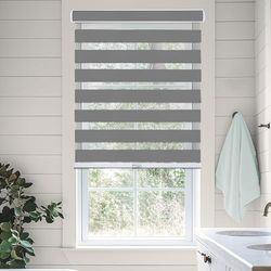 Chicology Zebra Blinds, Roller Window Shades, Blinds for Windows, Roller Shades for Windows, Window Shades for Home, Window Shades, Pull Down Shades for Windows, 27" W X 72" H, Basic Slate
