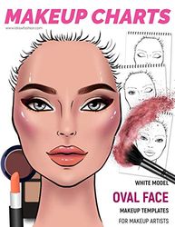 Makeup Charts -Makeup Templates for Makeup Artists: White Model - OVAL face shape: 1