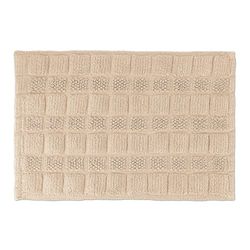 Relaxdays Cotton, 60 x 40 cm, Non-Slip, Washable, Bath Mat, Rectangular, Beige