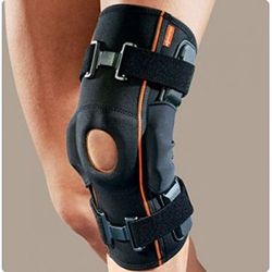 ROTEN - Genufit15 kniebandage van AirX-weefsel met scharnierstangen en patellastabilisator - L