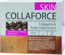 Dietmed | Collaforce Skin - 30 Sobres | Colágeno & Ácido Hialurónico |+ Resveratrol, Biotina y Vitamina A | Sabor a fresa | 1 al día