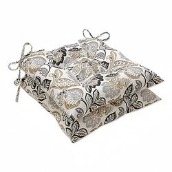 Pillow Perfect Cuscini trapuntati in peltro per interni ed esterni (schienale quadrato), 48,3 x 47 cm, nero, 2 pezzi