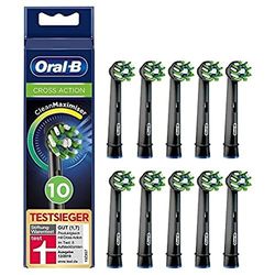 Oral-B CrossAction Black Edition Lot de 10 brossettes, avec des poils CleanMaximiser, pour le nettoyage holistique de la bouche