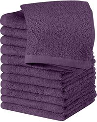 Utopia Towels Lot de 12 débarbouillettes en Coton filé à l'anneau, 100% Coton filé à l'anneau, de qualité supérieure, très absorbantes et Douces au Toucher (Prune)
