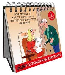 Uli Stein Postkartenkalender 2025: Tischkalender mit Spiralbindung und 53 Postkarten zum Heraustrennen und Versenden