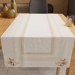 PETTI Artigiani Italiani - Chemin de Table, Chemin de Table de Cuisine, Nappes de Chemin en Impression numérique nœud Beige, 100 % fabriqué en Italie