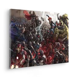 Komar Komar obraz na blejtramie - Avengers War - rozmiar 30 x 60 cm - obraz do pokoju dziecięcego, obraz ścienny, pokój dziecięcy