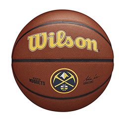 Wilson Pallone da Basket NBA TEAM COMPOSITE BSKT, Utilizzo Indoor/Outdoor, Pelle Composita, Misura 7, Marrone (Denver Nuggets)