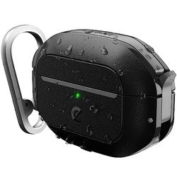 KeyBudz Element, vattentätt laddningsfodral för Apple AirPods Pro 2, fodral skyddsfodral av återvunnet material, IP68 damm- och vattentät, svart