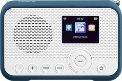 Sangean WFR-39 Radio por Internet con Dab+, FM, WiFi. Radio Internet portátil con Pantalla a Color, con 99 memorias FM, 99 Dab y 250i Radio. Blanco-Azul Oscuro