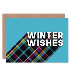 Wee Blue Coo Who Cares Scotland Christmas Bright Winter Greeting Card With Envelope Inside Premium Quality cosse Brillant L'hiver