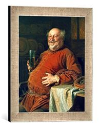 Ingelijste foto van Eduard Grützner "Falstaff", kunstdruk in hoogwaardige handgemaakte fotolijst, 30x40 cm, zilver raya