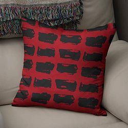 Bonamaison Decorative Cushion Cover, Polycotton, Red, Standard