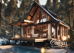 Cabin Guest Book: Guest Book for Vacation Home, Airbnb, Visitor Rental, Visitor’s Log Book for Recording Name & Memories