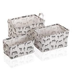 Versa Zebra Lot de 3 paniers rectangulaires pour salle de bain