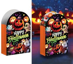 FIESTAS GUIRCA | 6 Disposable Candy Bags with Little Monsters (16x11 cm) - Table Decoration for Halloween Parties and Celebrations - Multicoloured