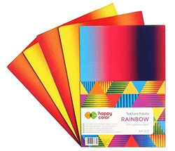 Happy Color Cartón corrugado de color RAINBOW, A4, 5 hojas, 5 temas arcoíris,