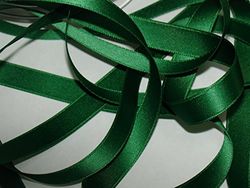 Cinta de satén de lujo de doble cara, 6 mm, color verde abeto 3 metros