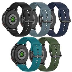 Ersatzarmband für Galaxy Watch Active 2, weiches Silikon, kompatibel mit Galaxy Watch Active 40 mm,Active 2 40 mm 44 mm,Galaxy Watch 42 mm,Gear Sport, 5 Stück für Mädchen., Large