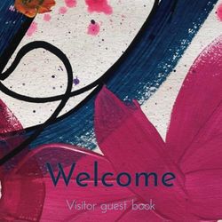 Guest Book: Easy to write, Beautiful matte illustrated Cover|Perfect for any Airbnb, VRBO, B&B, or vacation home| 110 pages , 8.5" x 8.5" |for guest messages and stay details.