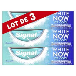 Signal White Now Dentifrice Blancheur Instantanée ICE COOL, Pour un Sourire Plus Beau & Plus Eclatant (Lot de 3x75ml)