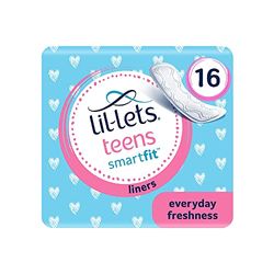 Lil-Lets Teens Liners X 16 | Petite & Slim Pantyliners for Girls & Teenagers | Unscented | Very Light Flow | Breathable Panty Liners | First Periods | Vegan Friendly