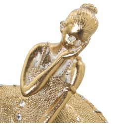 Alexandra House Living Figura decorativa in acrilico dorato in melammina ballerina 10 x 10 x 30 cm
