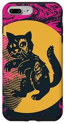 Spooky Cat Fun Halloween Esqueleto gótico Funda para teléfono Carcasa para iPhone 7 Plus/8 Plus